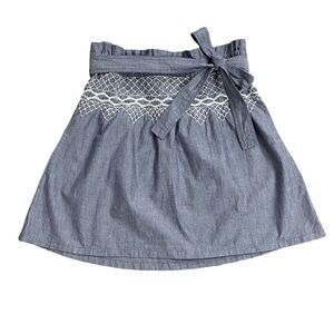 🆕 Current/Elliott Chambray Skirt with White Embroidery (CE-1)